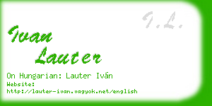 ivan lauter business card